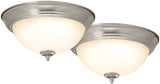 Boston Harbor 4200-LED- BN Flush-Mount Ceiling Fixture, 120 V, 15 W, 2-Lamp, LED Lamp, 1100 Lumens, 3000 K Color Temp