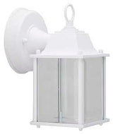 Boston Harbor 0038-WD-WH Outdoor Wall Lantern, 120 V, 6.65 W, LED Lamp, 320 Lumens, 3000 K Color Temp, Aluminum Fixture