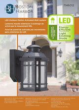 Boston Harbor LED-0214-WD-SE Outdoor Motion Activated Wall Lantern, 10.5 W, 120 V, LED, 350 Lumens, 3000 K, Aluminum