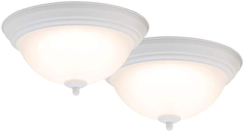 Boston Harbor 4200-LED- WH Flush-Mount Ceiling Fixture, 120 V, 15 W, 2-Lamp, LED Lamp, 1100 Lumens, 3000 K Color Temp