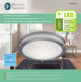 Boston Harbor CL200AC Flush-Mount Ceiling Fixture, 120 V, 15 W, 1-Lamp, LED Lamp, 1050 Lumens, 3000 K Color Temp