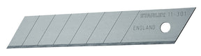 STANLEY 11-301T Replacement Blade, 18 mm, 4-1/4 in L, Carbon Steel, 8-Point