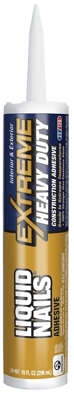 Liquid Nails LN-907 Construction Adhesive, White, 10 oz, Cartridge