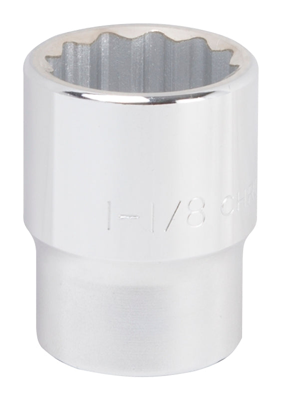 Vulcan MT-SS6036 Drive Socket, 1-1/8 in Socket, 3/4 in Drive, 12-Point, Chrome Vanadium Steel, Chrome