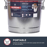 Behrens 6 gal Silver Galvanized Steel Trash Can Lid Included Animal Proof/Animal Resistant, Pack of 6