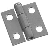 National Hardware N141-606 Narrow Hinge, 1 in W Frame Leaf, 0.045 in Thick Frame Leaf, Steel, Zinc, Loose, Removable Pin
