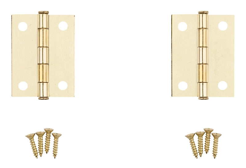 National Hardware N146-639 Cabinet Hinge, 1.56 in W, Steel, Brass, 4-Hole, Through-Hole Mounting