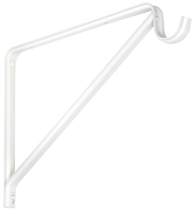 National Hardware N224-501 Shelf and Rod Bracket, 125 lb, 12.74 in L, 0.84 in H, Steel