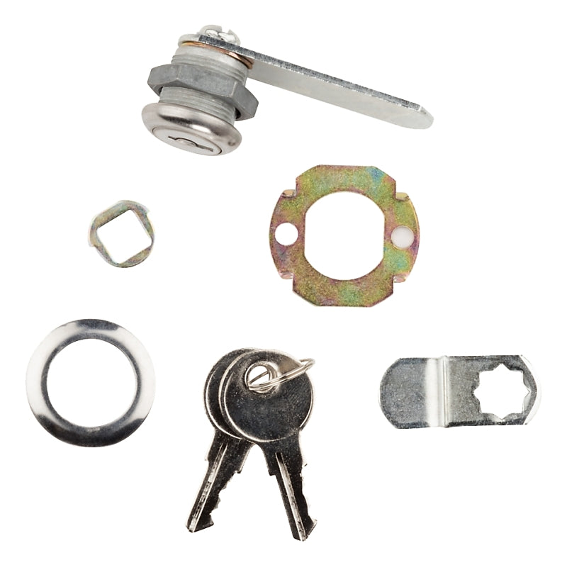 National Hardware V825 Series N183-756 Utility Lock, 2.33 in L x 0.62 in W x 0.89 in D Dimensions, Chrome, Keyed Lock