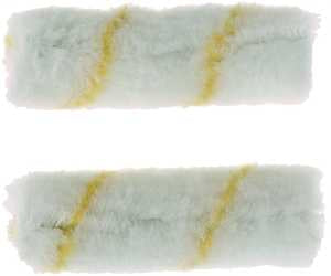 Linzer MR300-2 Roller Cover, 3/8 in Thick Nap, 4 in L, Pro Stripe Woven Cover, White/Yellow