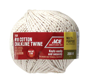 Ace 18 in. D X 200 ft. L White Twisted Cotton Twine, Pack of 6