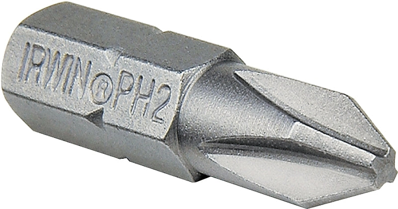 Irwin 91840 Screwdriver Bit, #2 Drive, Phillips Drive, 1/4 in Shank, Hex Shank, 1 in L, Steel, 1/PK