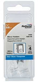 National Hardware V2555 Series N260-349 Mirror Holder, 35 lb, Plastic, Clear, Wall, 4/PK