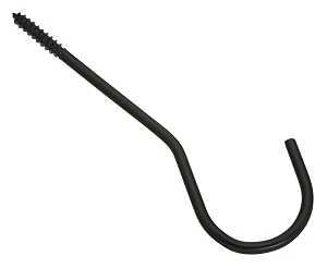National Hardware N275-198 Ceiling Hook, 6 in L, Steel, Black