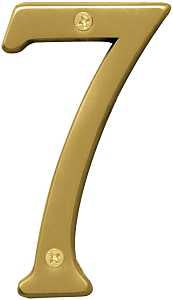 Hy-Ko Prestige Series BR-43BB/7 House Number, 2.938 in W x 6.875 in H Dimensions, Character: 7, 4 in H Character, Pack of 3