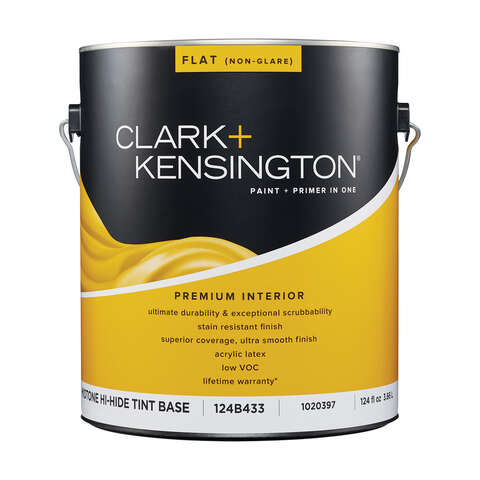 Clark+Kensington Flat Tint Base Mid-Tone Base Paint + Primer Interior 1 gal, Pack of 4