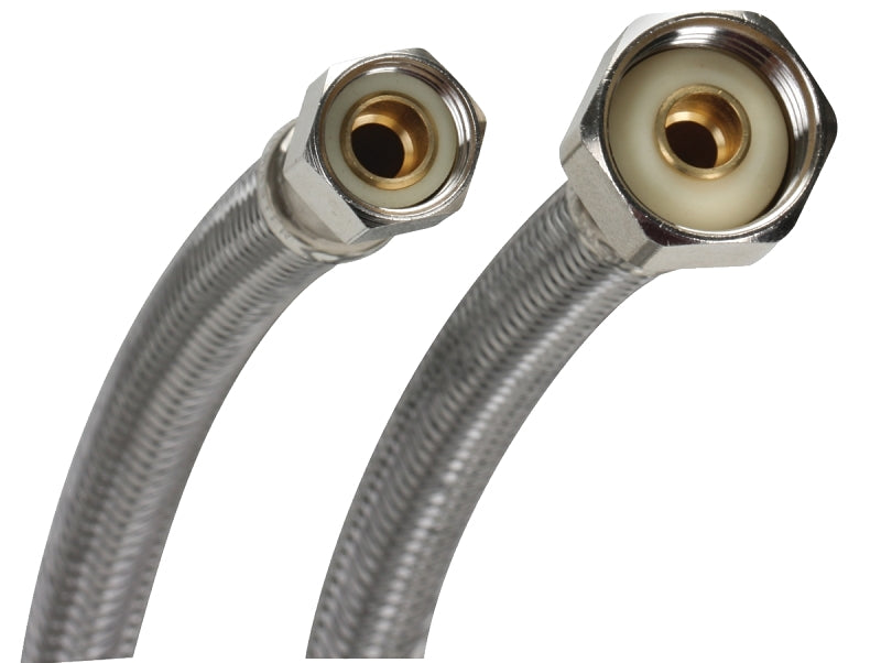 Fluidmaster B1F20 Water Supply Connector, 3/8 x 1/2 in, Compression x FIP, Polymer/Stainless Steel, 2000 psi Pressure
