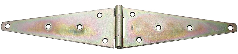 National Hardware N127-910 Strap Hinge, 4.6 in W Frame Leaf, 0.16 in Thick Leaf, Steel, Zinc, Wall, 85 lb