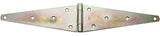 National Hardware N127-910 Strap Hinge, 4.6 in W Frame Leaf, 0.16 in Thick Leaf, Steel, Zinc, Wall, 85 lb