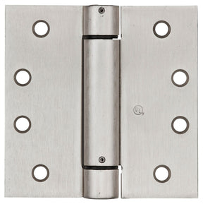 National Hardware N350-801 Spring Hinge, 4 in L x 4 in W, Cold Rolled Steel, Satin Nickel, 8-Mounting Hole, 37 lb