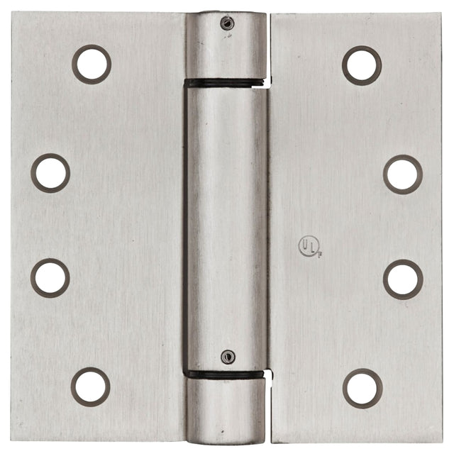 National Hardware N350-801 Spring Hinge, 4 in L x 4 in W, Cold Rolled Steel, Satin Nickel, 8-Mounting Hole, 37 lb
