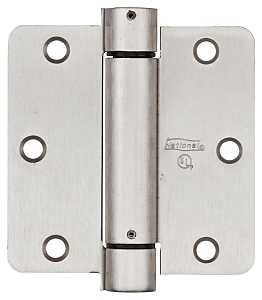 National Hardware N350-835 Spring Hinge, 3-1/2 in L, Steel, Satin Nickel, 6-Mounting Hole, 30 lb