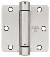 National Hardware N350-835 Spring Hinge, 3-1/2 in L, Steel, Satin Nickel, 6-Mounting Hole, 30 lb