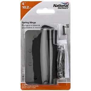 National Hardware N350-850 Spring Hinge, 4 in L, Steel, Oil-Rubbed Bronze, 8-Mounting Hole, 37 lb