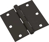 National Hardware N830-323 Square Corner Door Hinge, 3-1/2 in H Door Leaf, 3-1/2 in L x 3-1/2 in W, Cold Rolled Steel