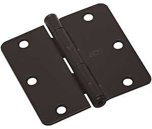 National Hardware N830-324 Door Hinge, 1/4 in Corner Radius, Steel, Oil-Rubbed Bronze, Full-Mortise