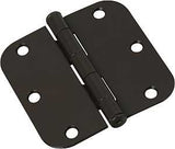 National Hardware N830-325 Door Hinge, 3-1/2 in H Door Leaf, 3-1/2 in L, Steel, Oil-Rubbed Bronze, 5/8 in Corner Radius