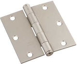 National Hardware N830-326 Square Corner Door Hinge, 3-1/2 in H Door Leaf, 3-1/2 in L, Cold Rolled Steel, Satin Nickel