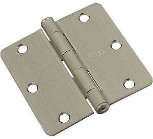 National Hardware N830-327 Door Hinge, 3-1/2 in H Door Leaf, 3-1/2 in L, Cold Rolled Steel, Satin Nickel