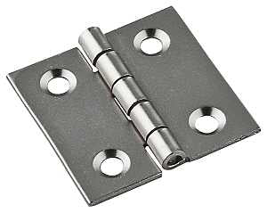 National Hardware N211-013 Decorative Broad Hinge, 1 in H Door Leaf, 1/32 in Thick Door Leaf, Steel, Satin Nickel, 2 lb