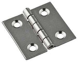 National Hardware N211-013 Decorative Broad Hinge, 1 in H Door Leaf, 1/32 in Thick Door Leaf, Steel, Satin Nickel, 2 lb