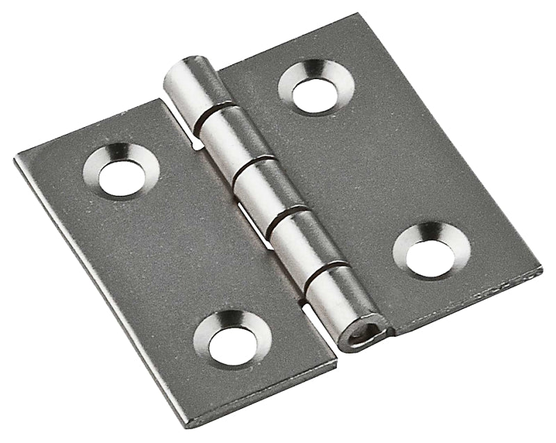 National Hardware N211-013 Decorative Broad Hinge, 1 in H Door Leaf, 1/32 in Thick Door Leaf, Steel, Satin Nickel, 2 lb