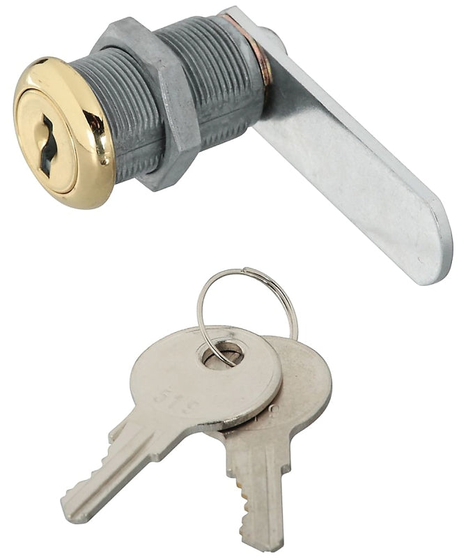 National Hardware V825 Series N239-186 Utility Lock, 2.33 in L x 0.62 in W x 1.39 in D Dimensions, Brass, Keyed Lock