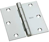 National Hardware N830-196 Door Hinge, Steel, Zinc, 3 in L Dimensions, Full-Mortise