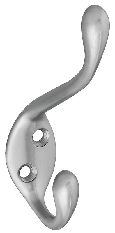 National Hardware MPB167 N331-041 Garment Hook, 35 lb, Zinc, Satin Nickel