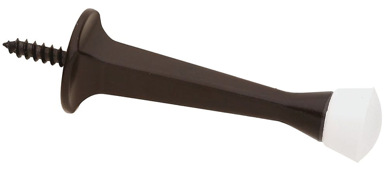 National Hardware N331-355 Door Stop, 1 in Dia Base, 3 in Projection, Plastic/Rubber/Zinc, Oil-Rubbed Bronze