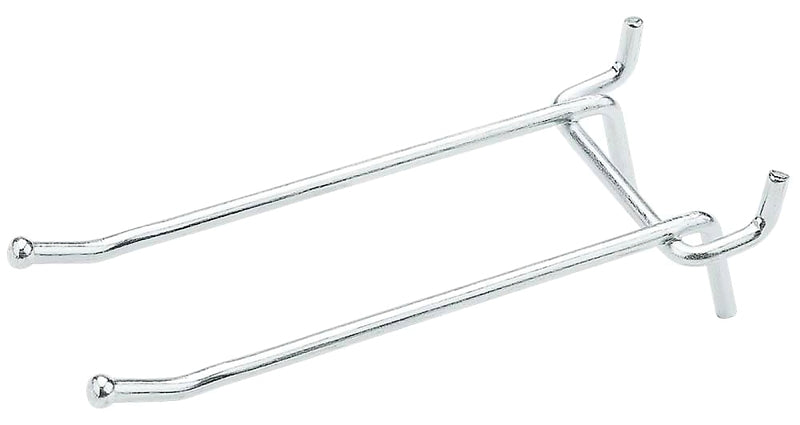 National Hardware N180-037 Series Peg Hook, 4 in L x 2 in W Dimensions, 4 in, 1/8, 1/4 in Opening, Steel, Zinc, 2/PK