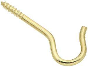National Hardware N274-936 Ceiling Hook, 2-1/5 in L, Steel, Brass