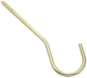 National Hardware N275-214 Ceiling Hook, 6 in L, Steel, Brass