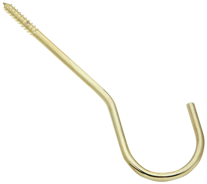 National Hardware N275-214 Ceiling Hook, 6 in L, Steel, Brass