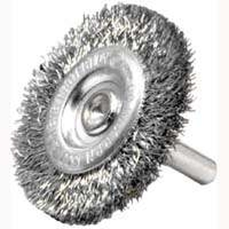 Weiler 36416 Wire Wheel Brush, 4 in Dia, 1/4 in Arbor/Shank, Crimped Bristle