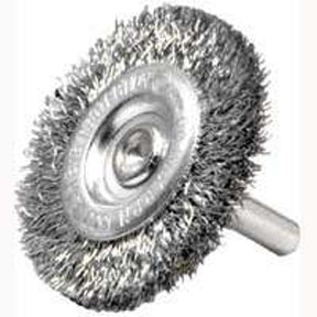 Weiler 36416 Wire Wheel Brush, 4 in Dia, 1/4 in Arbor/Shank, Crimped Bristle