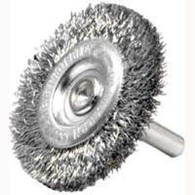 Weiler 36416 Wire Wheel Brush, 4 in Dia, 1/4 in Arbor/Shank, Crimped Bristle
