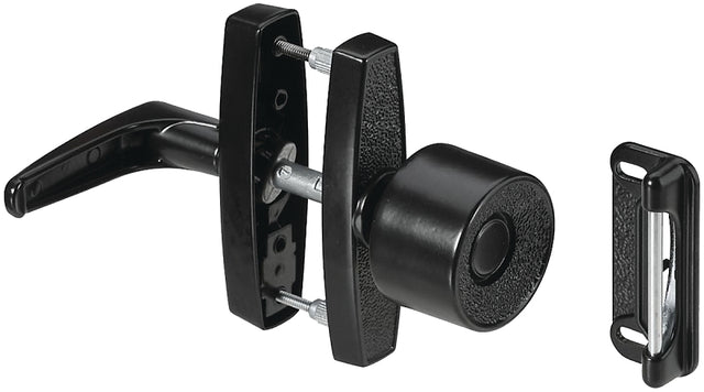 National Hardware V1307 Series N178-798 Knob Latch, Black, Zinc, 5/8 to 1-3/8 in Thick Door