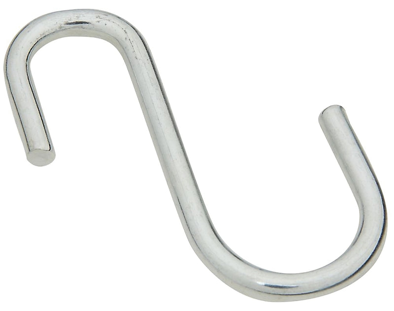 National Hardware 3315 Series N263-582 Open S-Hook, Steel, Zinc, Pack of 10