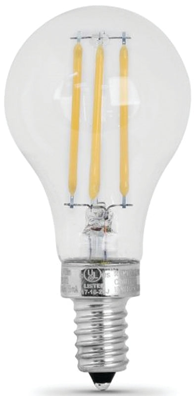 Feit Electric BPA1560C/827/LED/2 Filament LED Bulb, General-Purpose, A15 Lamp, 60 W Equivalent, E12 Candelabra Lamp Base